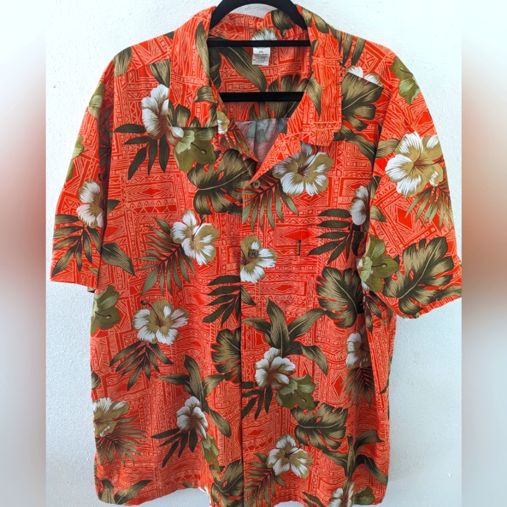 NWT Palmwave Men's Hawaiian Aloha Shirt Short Sleeve Button Up